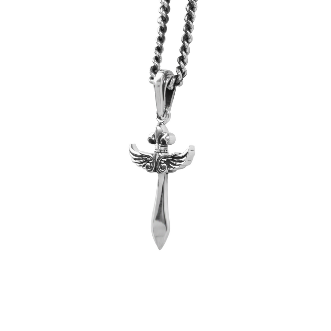 Small Dagger Winged Cross on white background 3/4 view