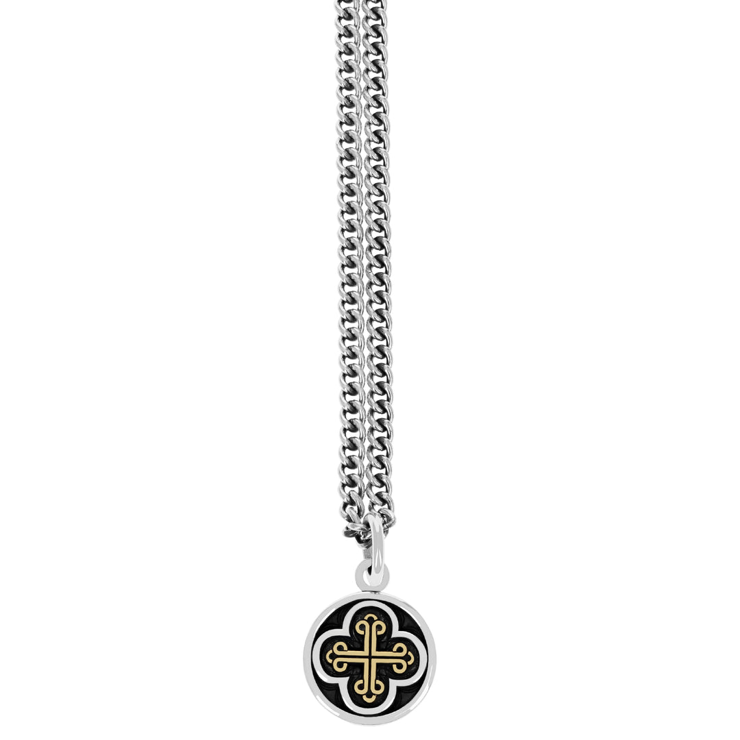 Product shot of Symmetrical Traditional Cross Pendant w/ Gold Alloy