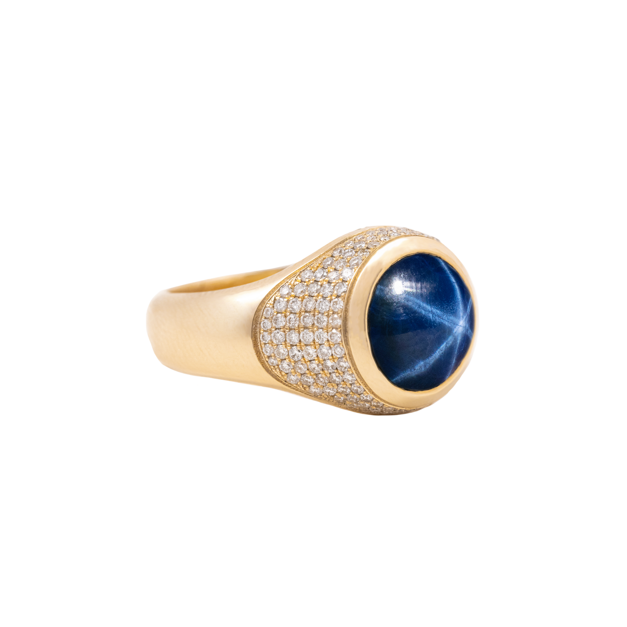 Sapphire 10K Gold Ring w/ Diamonds