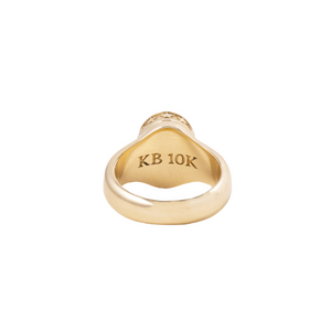 Sapphire Stone 10K Gold Ring w/ Fuck You and Stars