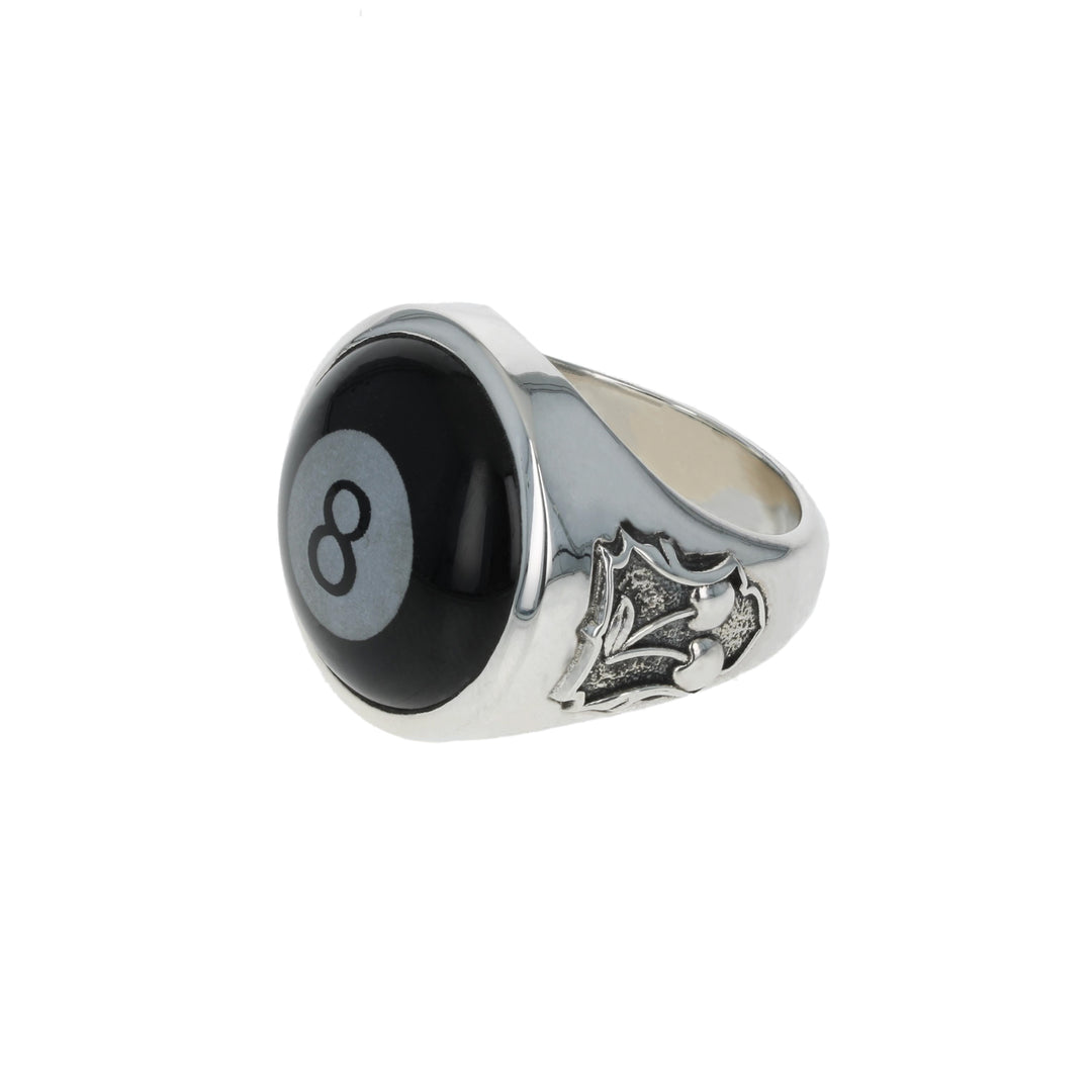 Eightball Etched Onyx Ring