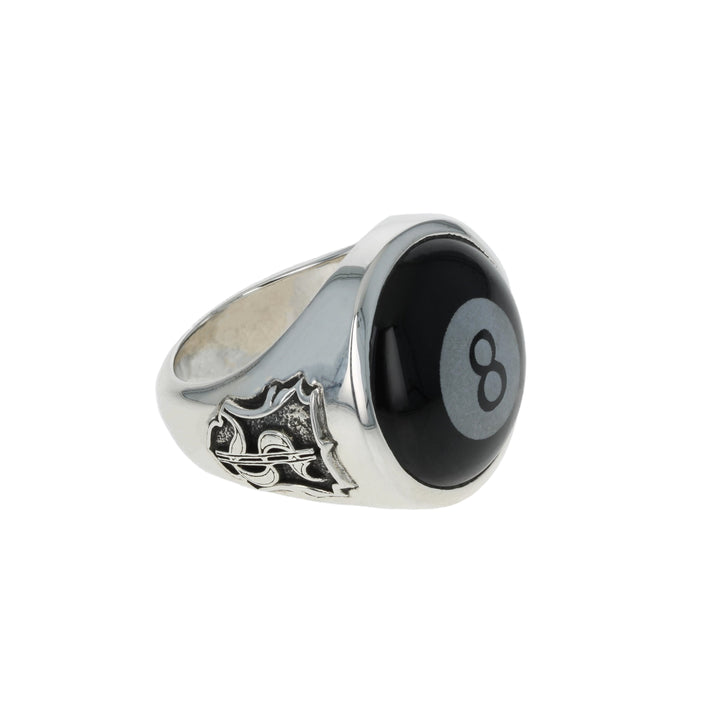 Eightball Etched Onyx Ring