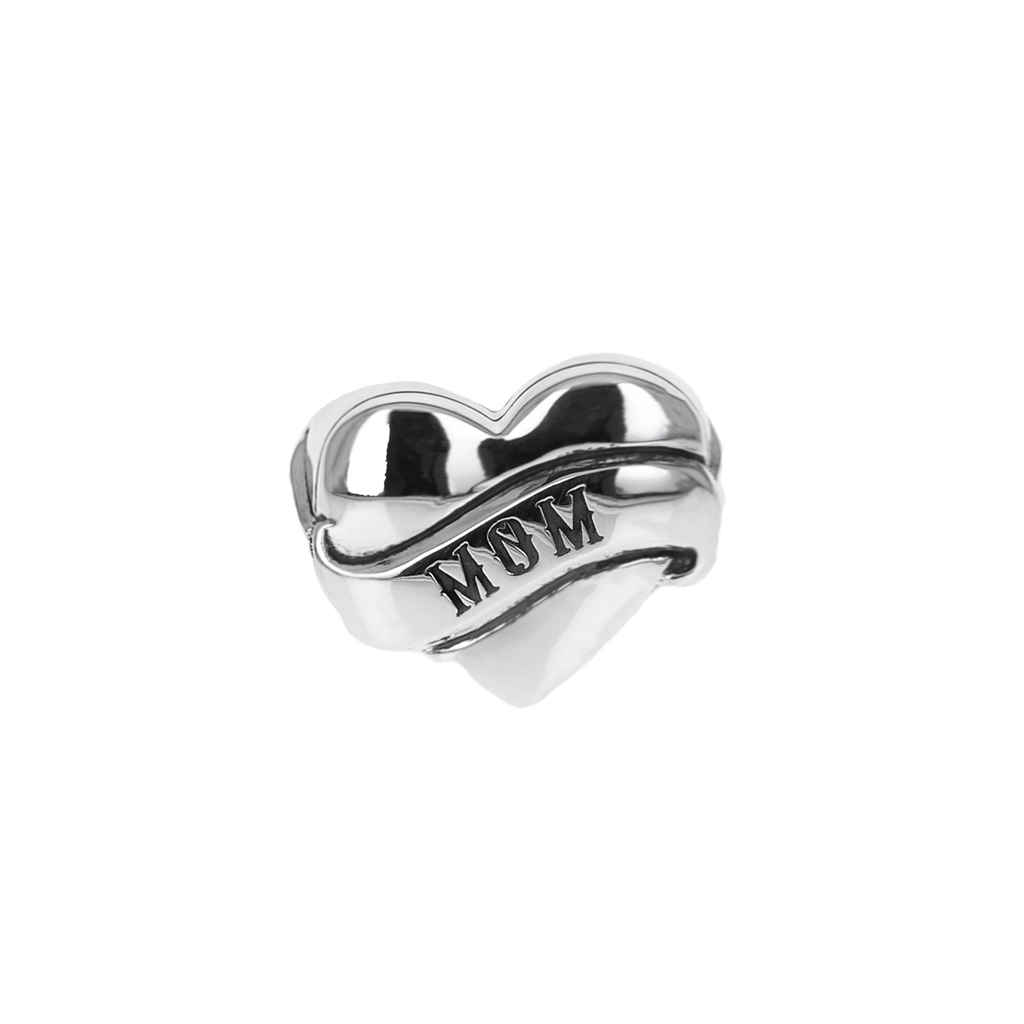 Tattoo Mom Heart Ring on white background