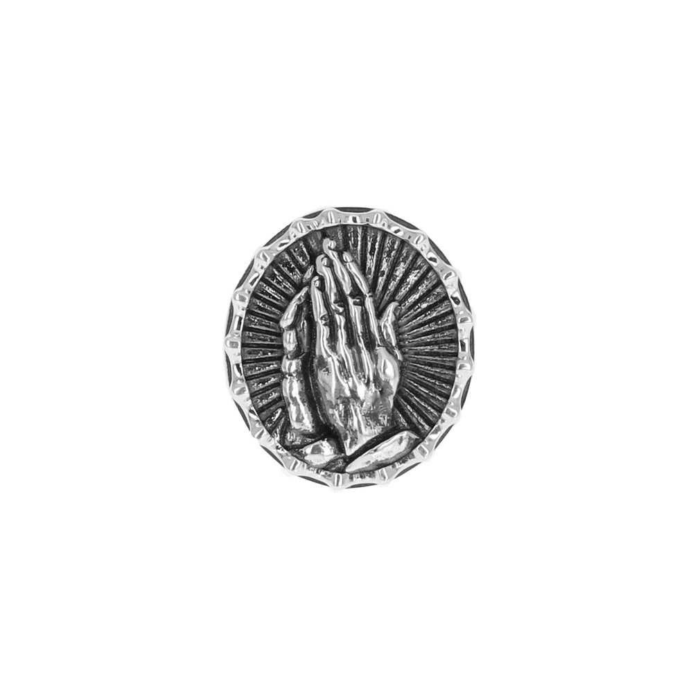 Praying Hands Ring on white background front view