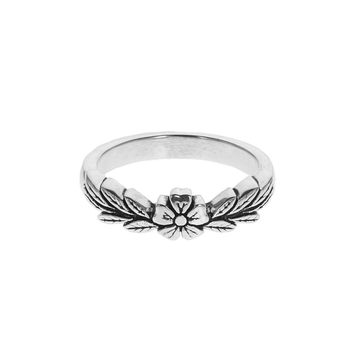 Flower Ring on White Background Front View