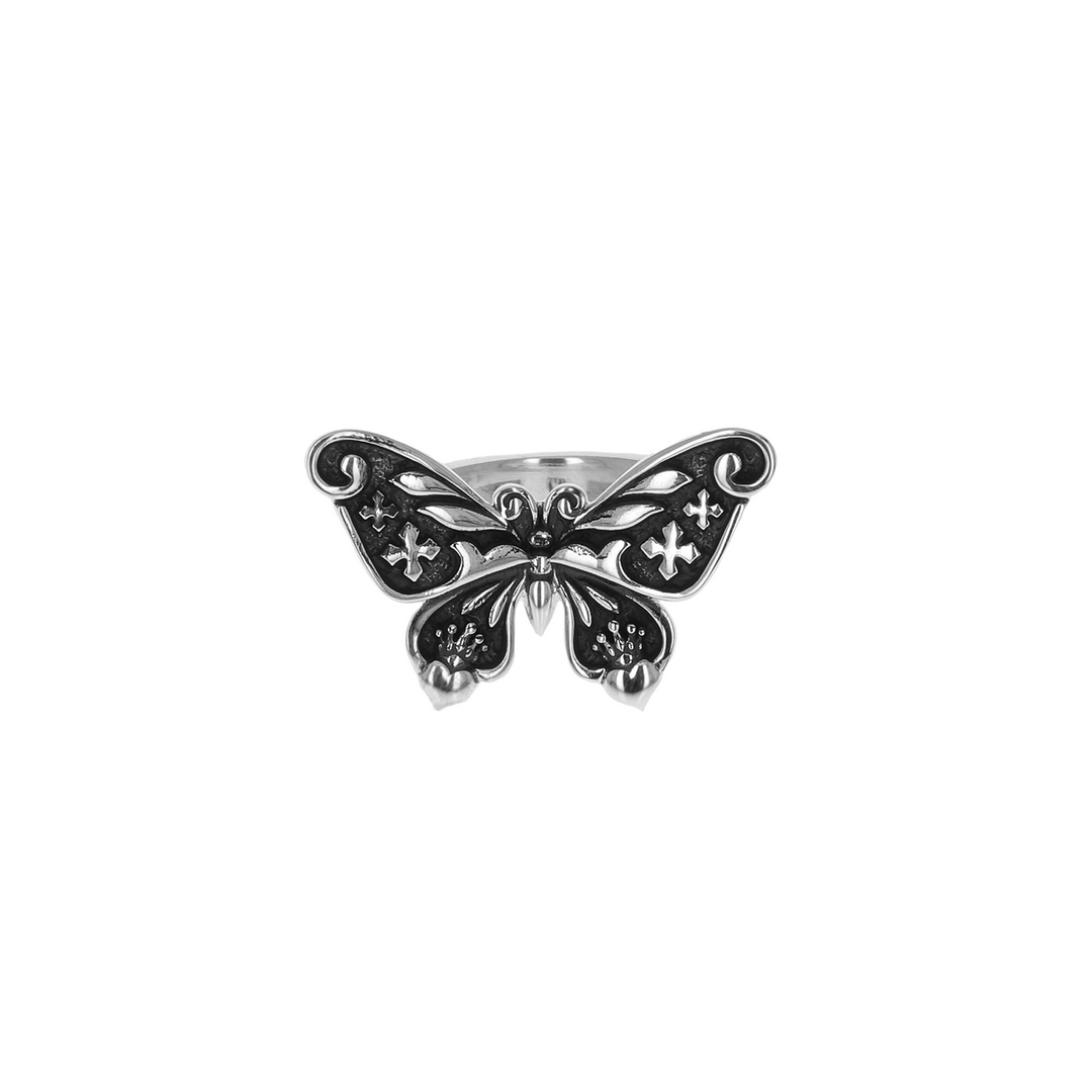 Butterfly Ring on white background front view