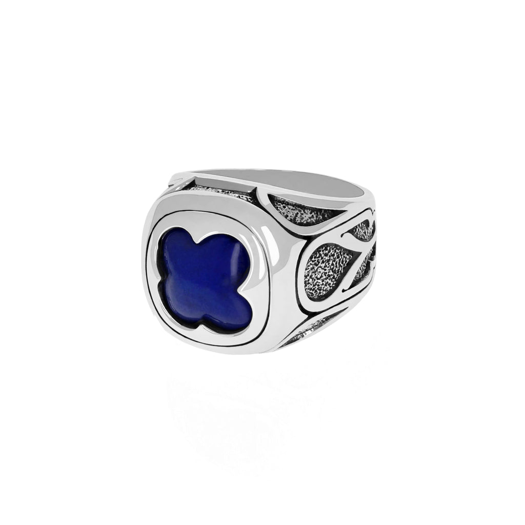 Cutout Lapis Stone Ring w/ Vatican Window Detail