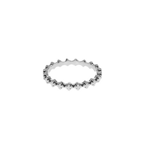 micro stackable mb cross silver ring