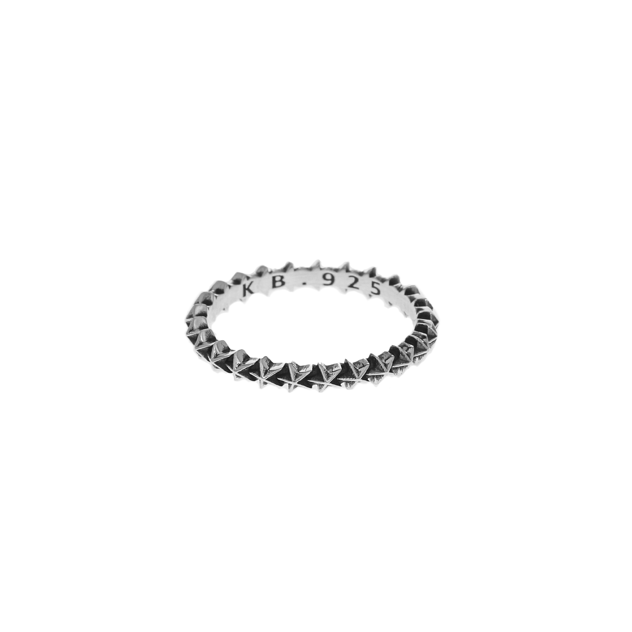 micro stackable silver star ring