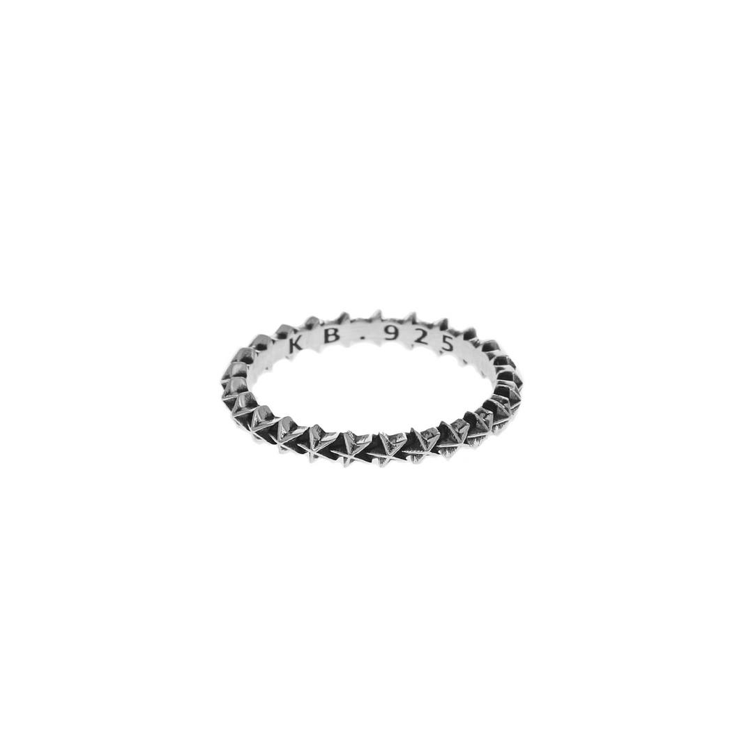 micro stackable silver star ring