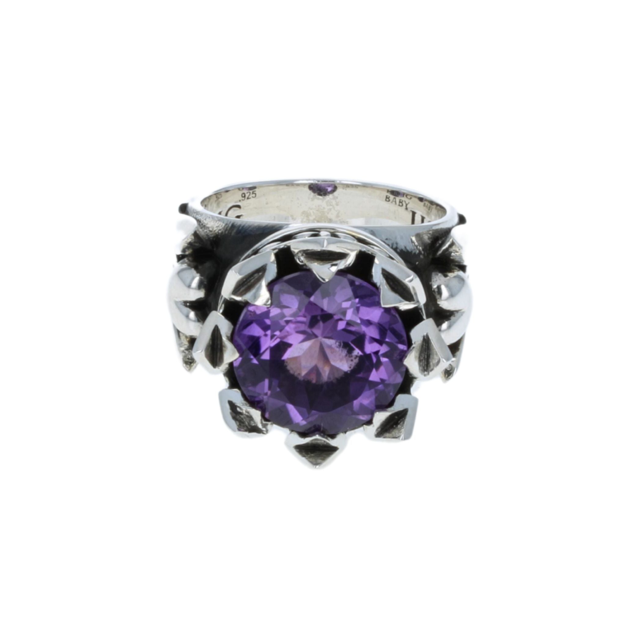 13mm Crown Ring Purple CZ w/ Hearts – King Baby