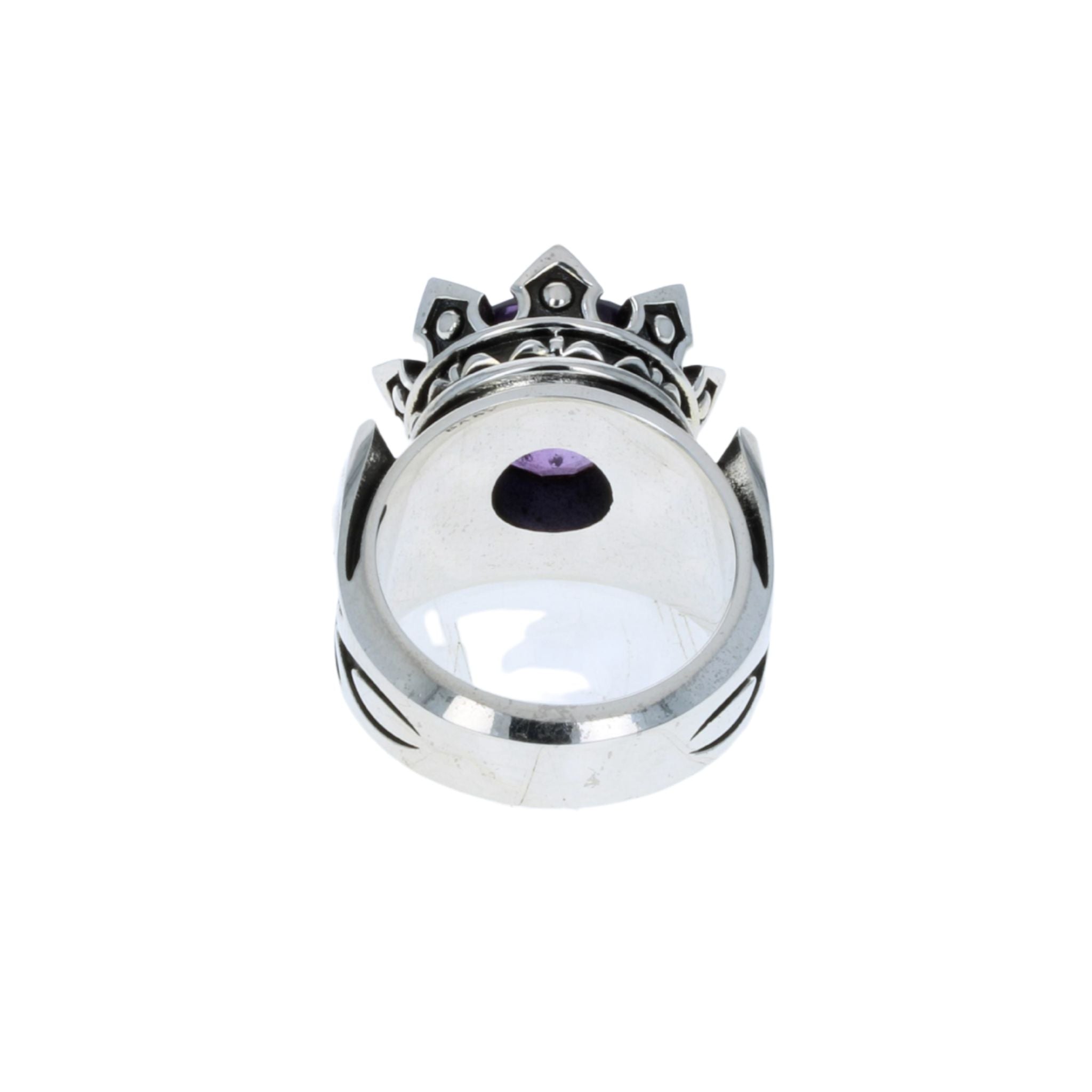 アクセサリー KING BABY silver925 crown ring purple 13mm Crown Ring Purple CZ w/ Hearts – King Baby