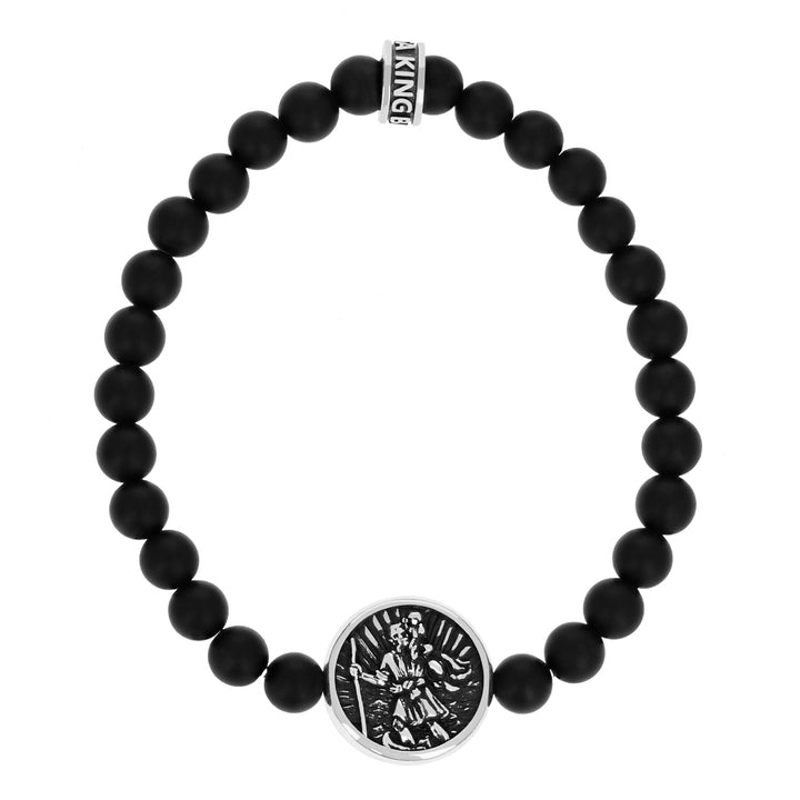 Product shot of Saint Christopher Onyx Beaded Bracelet