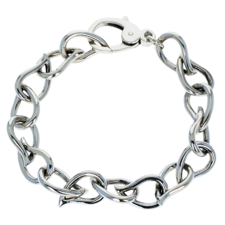 Large Paisley Link Bracelet on white background clasped