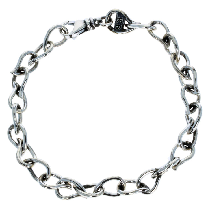 Small Paisley Link Bracelet on white background clasped