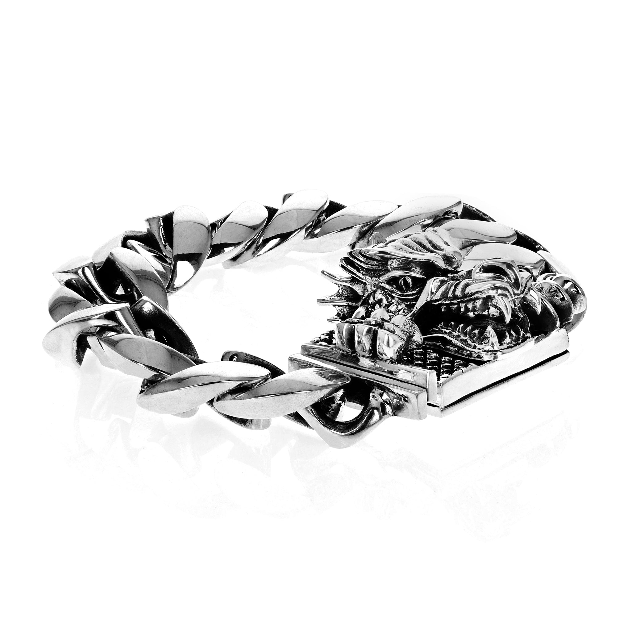 Extra Large Link Bracelet with Dragon Clasp