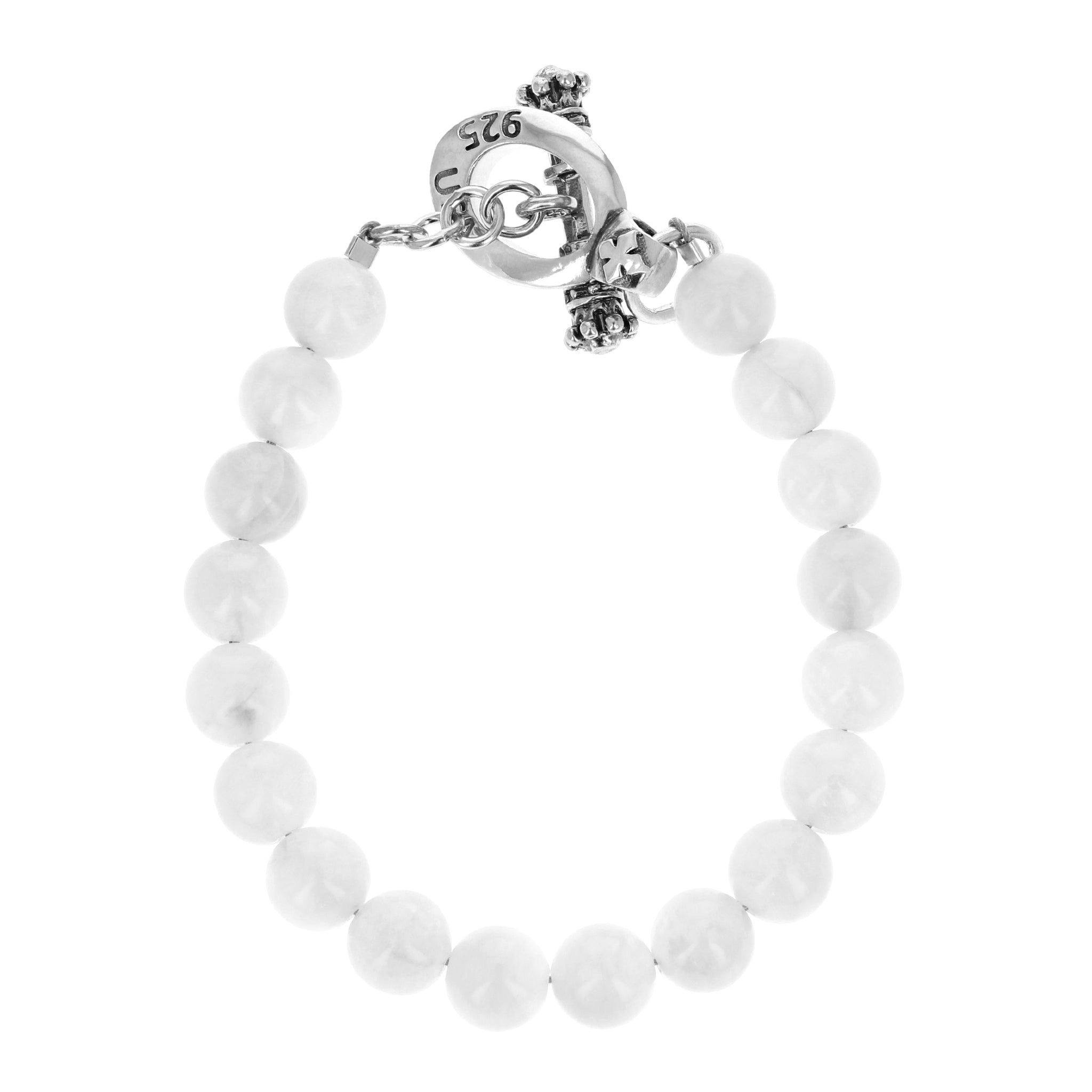 Product shot of Moonstone Bracelet w/ Silver clasp alternate vies