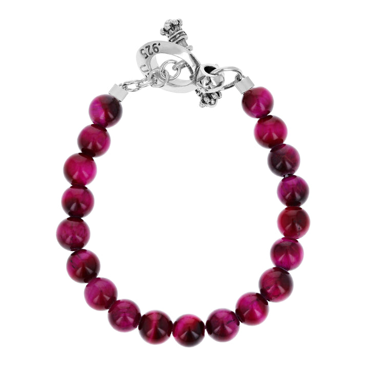 Product shot of Pink Tiger Eye Bracelet alt angle