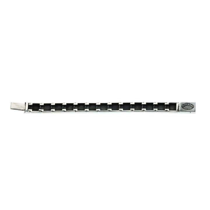 Silver bracelet with Dice star patterns on a white background back