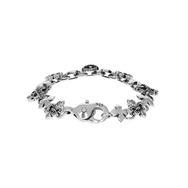 FDL + Crowned Skull + MB Cross Link Bracelet