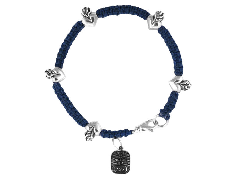 Blue Macrame Bracelet w/ Hearts