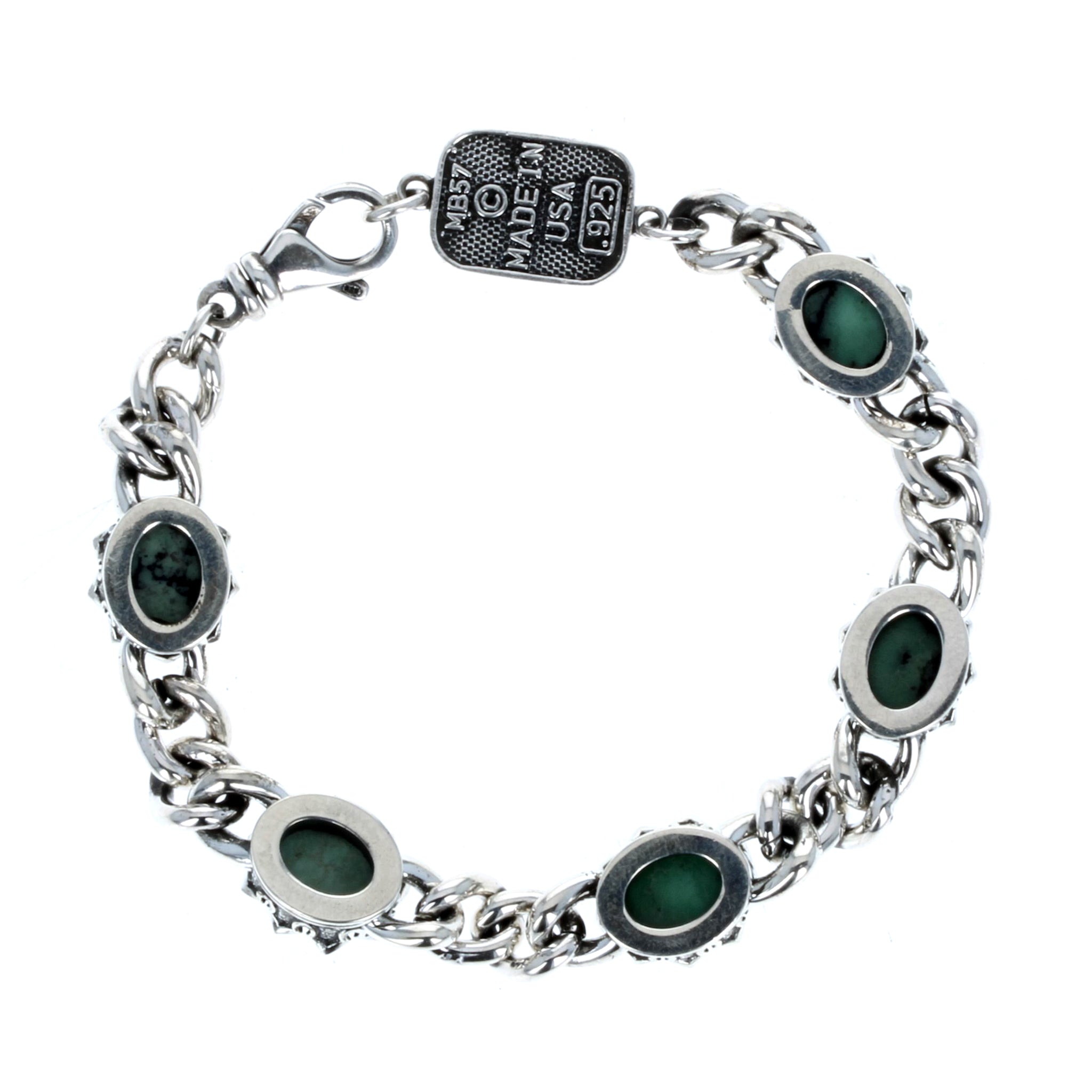 Crowned Oval Turquoise Bracelet – King Baby