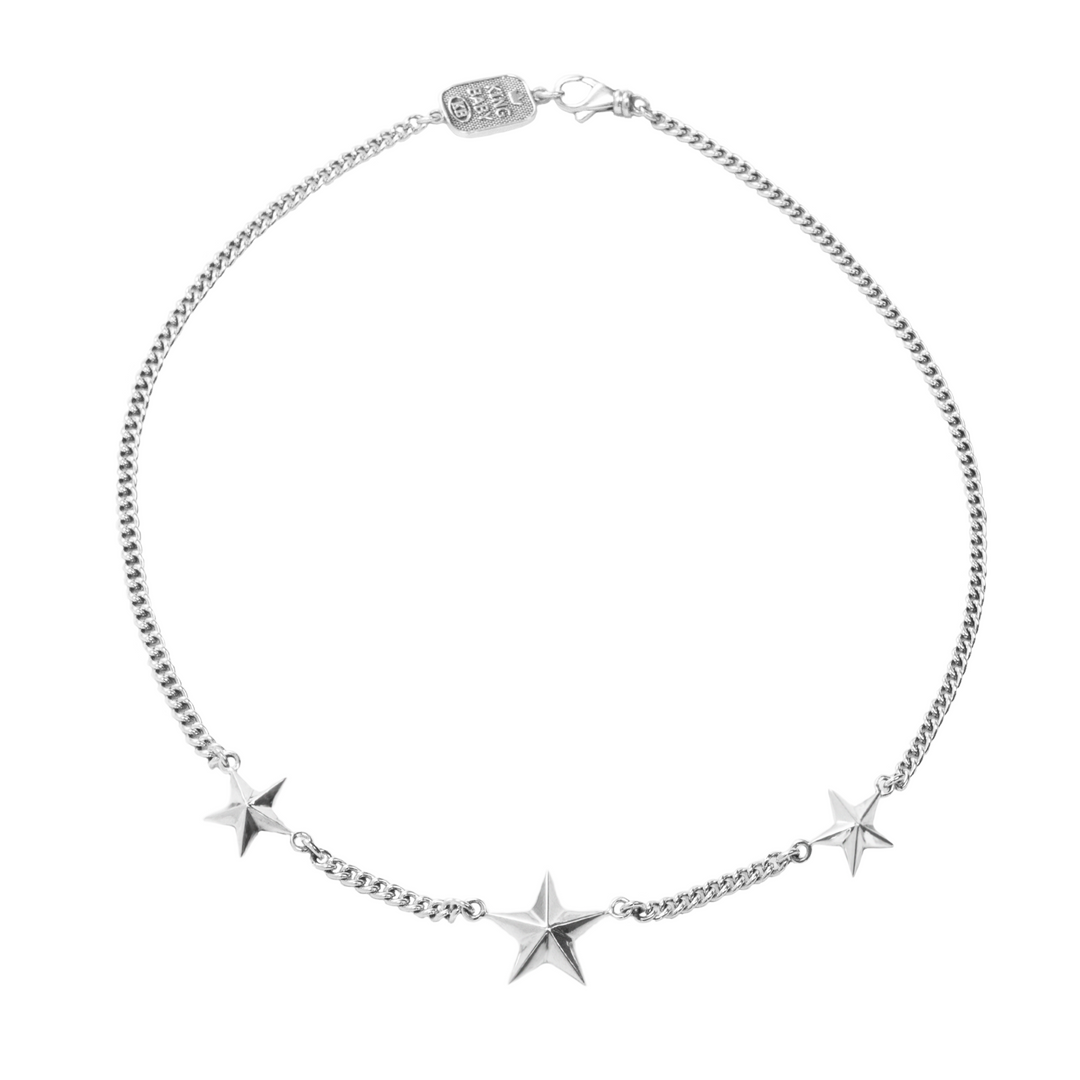 3 Star Necklace on white background