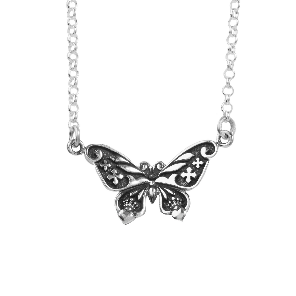 Butterfly Necklace on white background front view