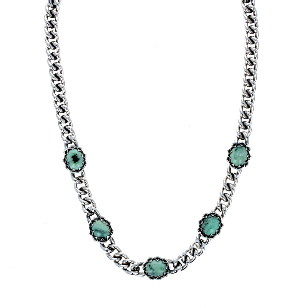 Crowned Oval Turquoise Necklace