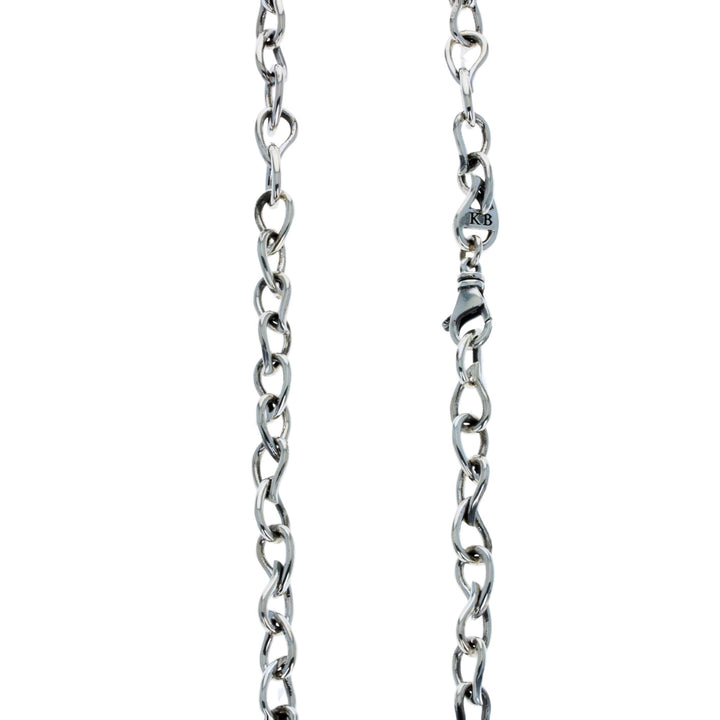 Small Paisley Link Necklace lobster clasp on white background