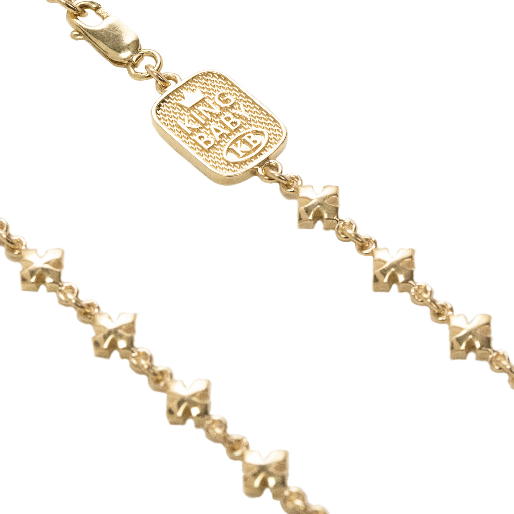 10k Yellow Gold Small MB Cross Chain Necklace King Baby