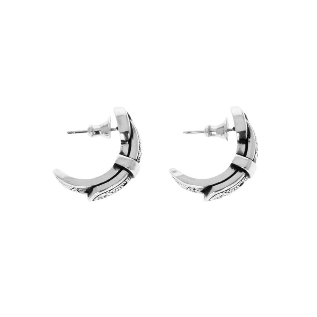 Paisley Belt Earrings on white background side