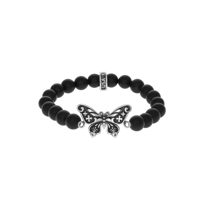 Butterfly Beaded Bracelet on white background front view