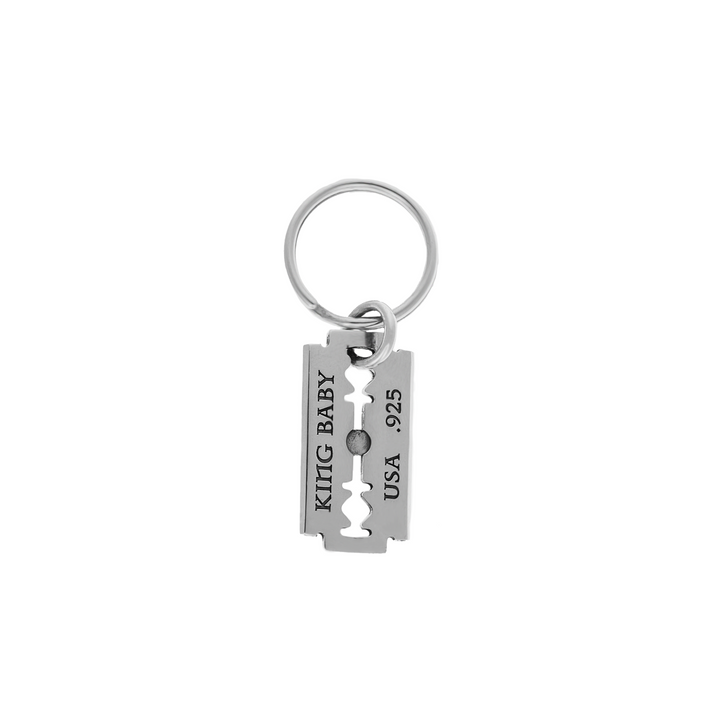 Product shot of back of Razor Blade Key Ring