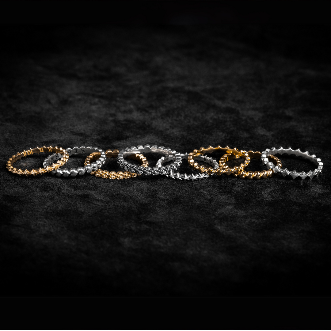 10K Gold Super Micro MB Cross Stackable Ring – King Baby