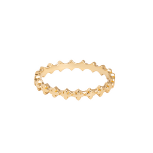 10K Gold Super Micro MB Cross Stackable Ring on white background