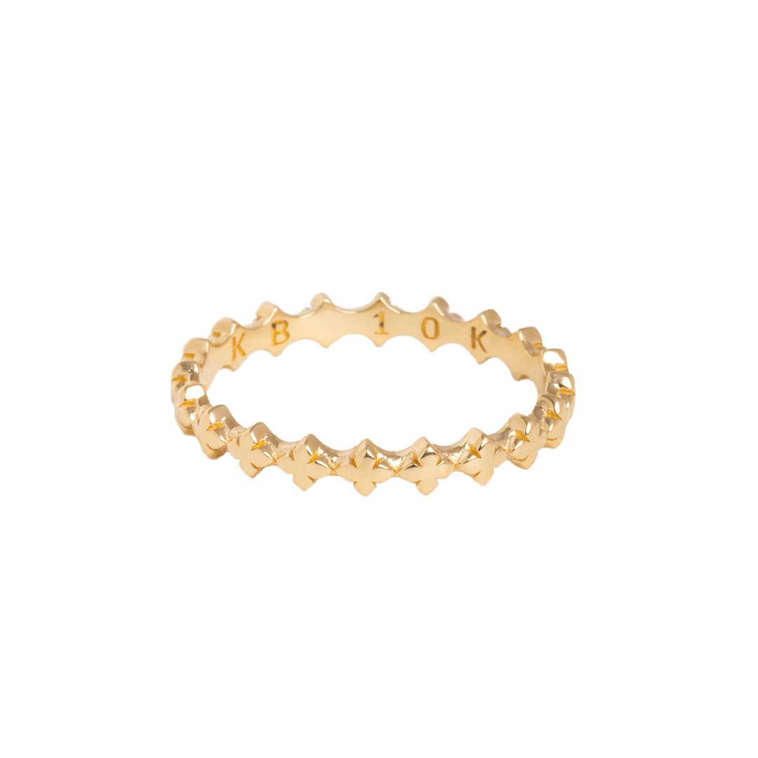 10K Gold Super Micro MB Cross Stackable Ring – King Baby