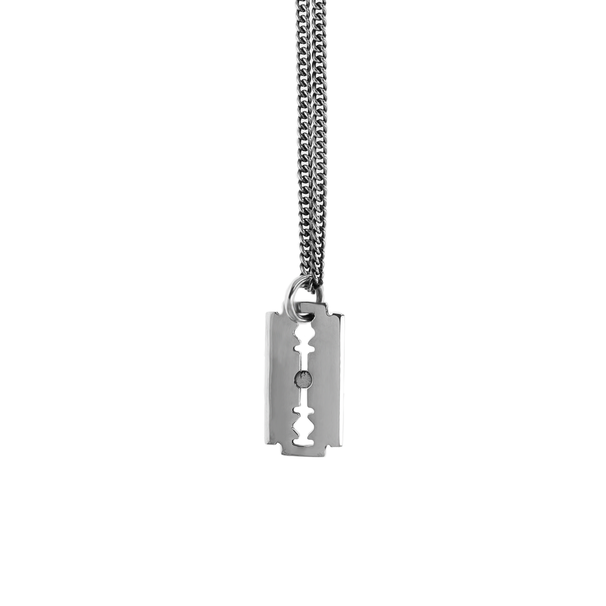 Necklace BLACK STAINLESS STEEL RAZOR BLADE and Chain