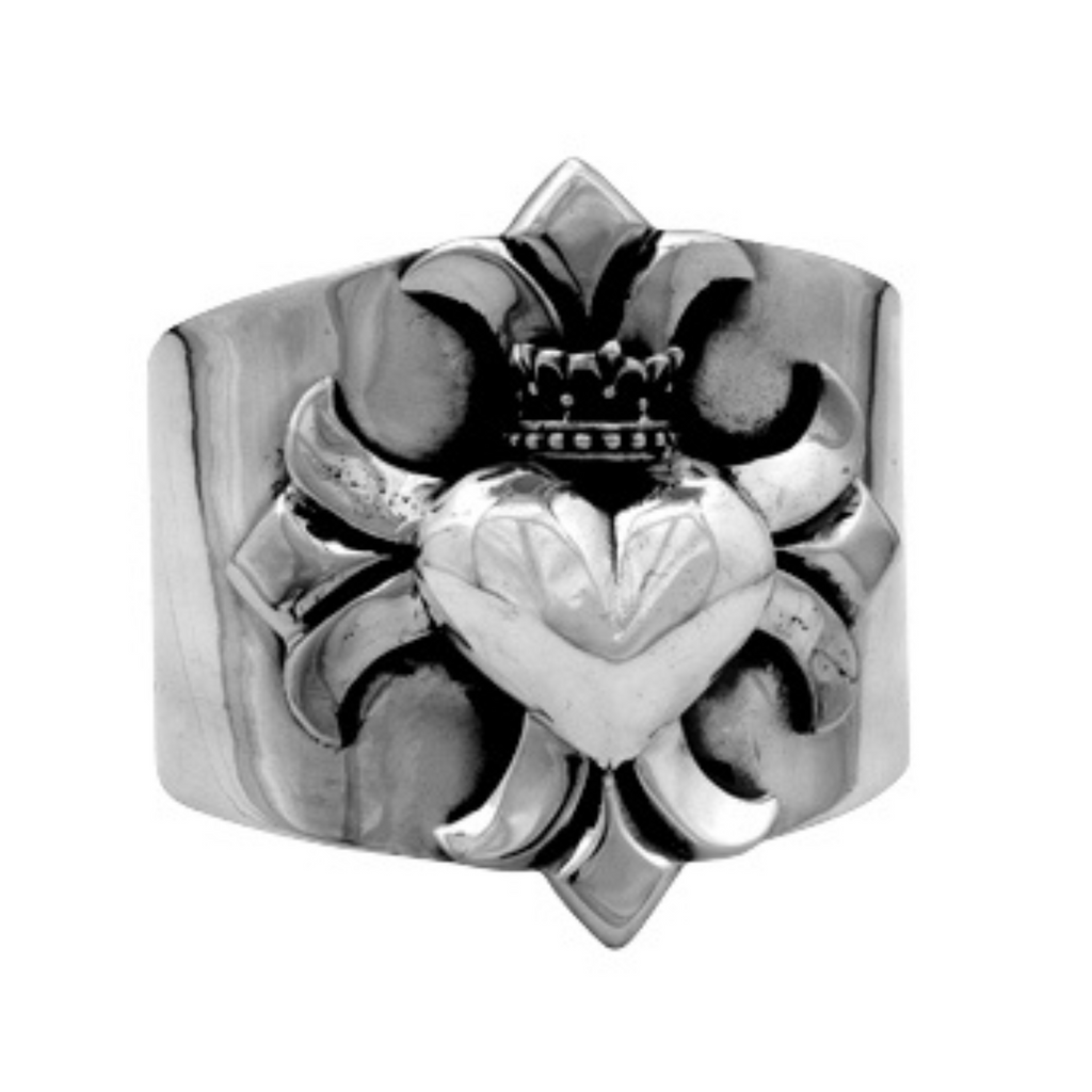 Crowned Heart Cross Cuff