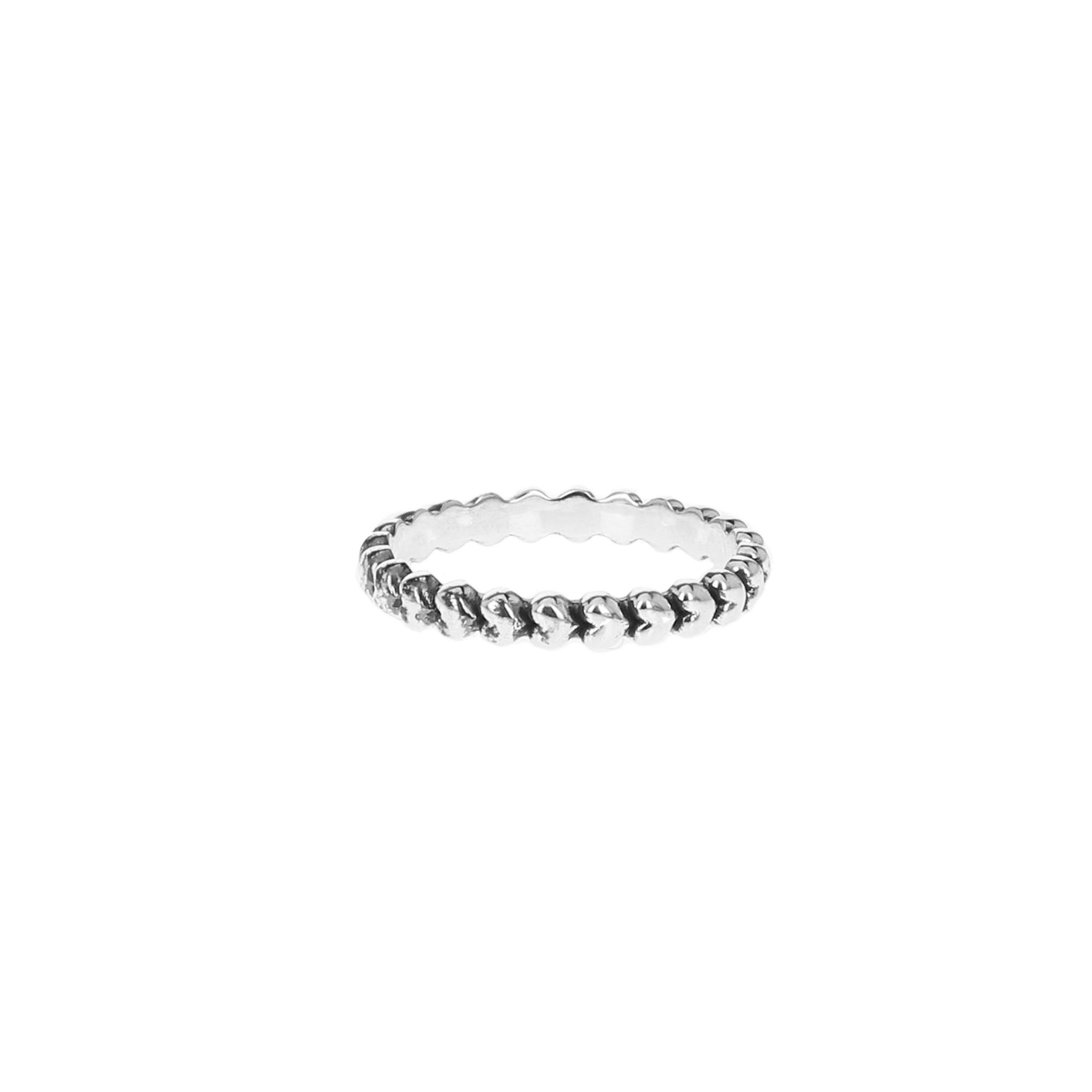 micro stackable silver heart ring