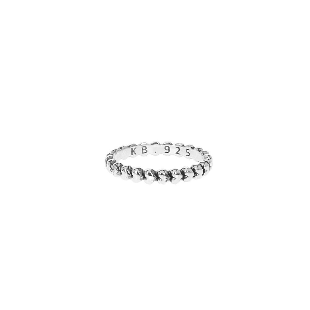 micro stackable silver heart ring