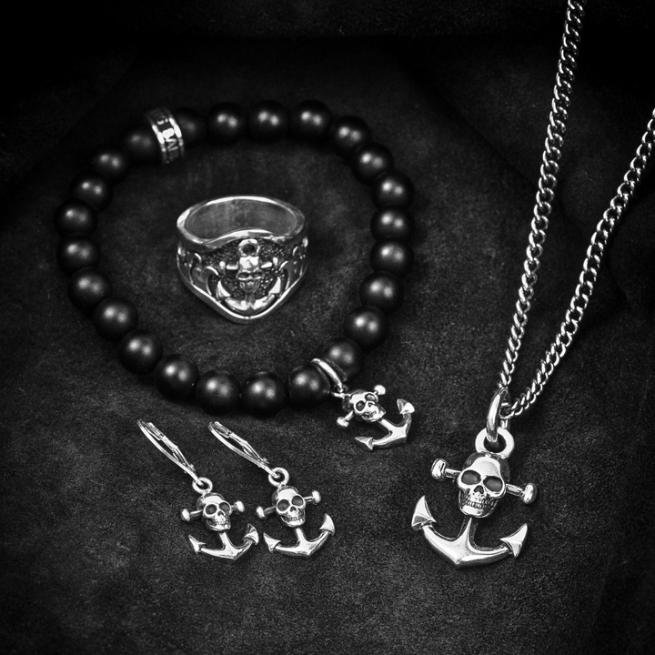 Skull Anchor Collection on black background