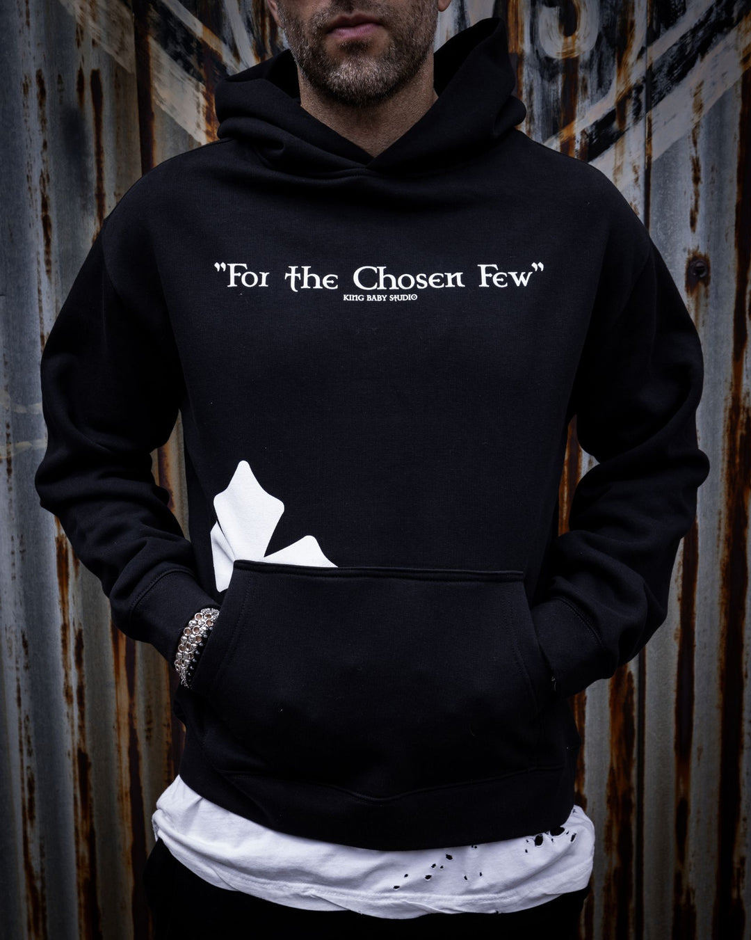 For The Chosen Few Hoodie on model front view