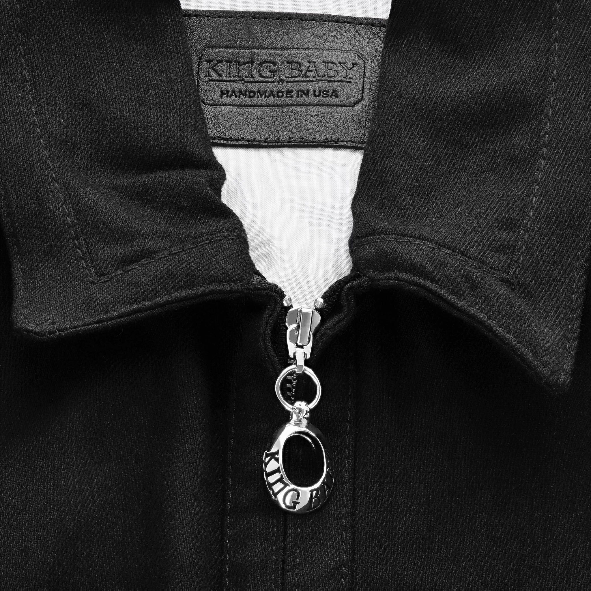 Close up shot of Product shot of the Everyday Black Denim Jacket