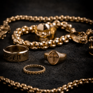 Product shot of King Baby gold items