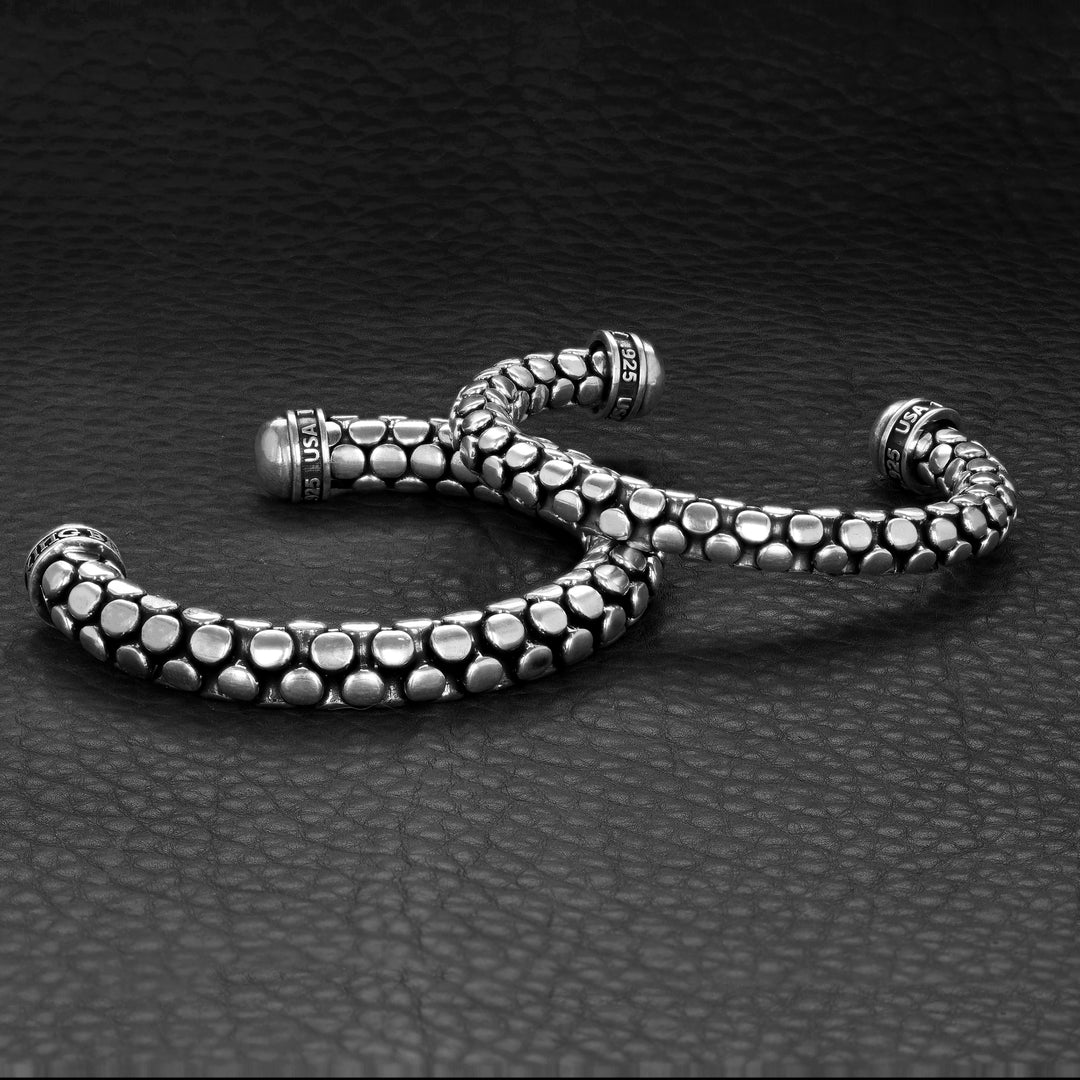 Large Silver Snake Skin Cuff