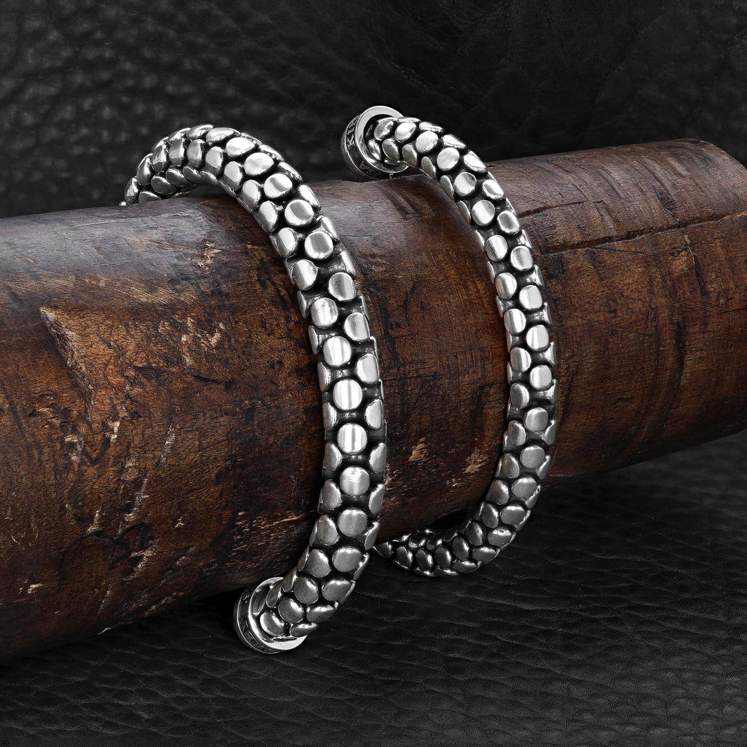 Large Silver Snake Skin Cuff