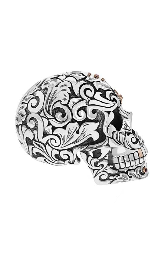 Silver Skull Sculpture