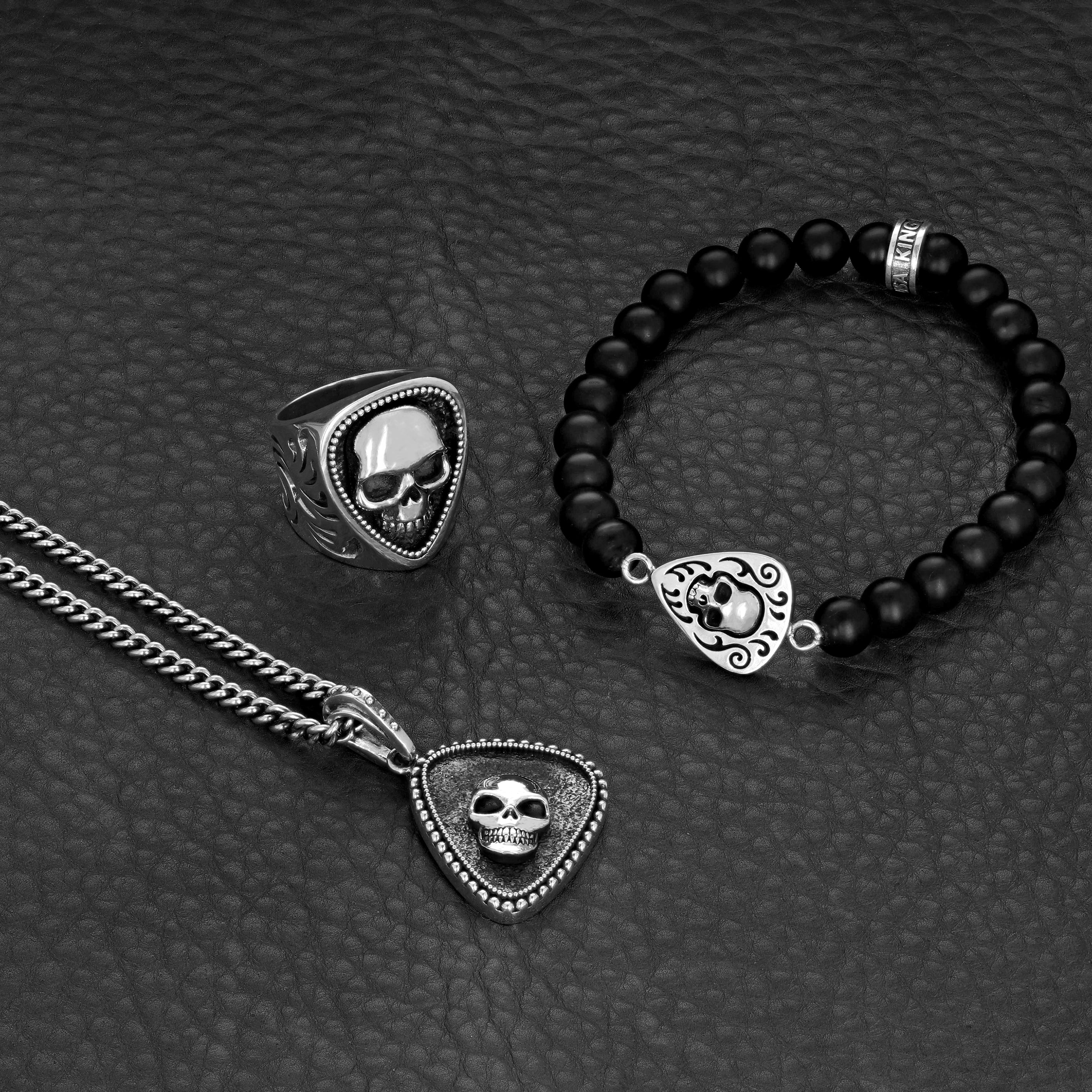 Studded Skull Guitar Pick Pendant – King Baby