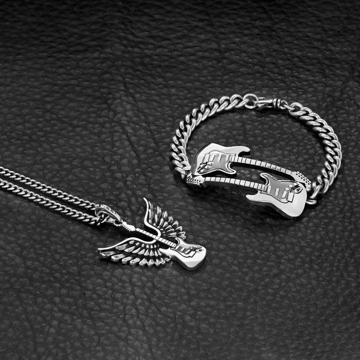Winged Guitar Pendant